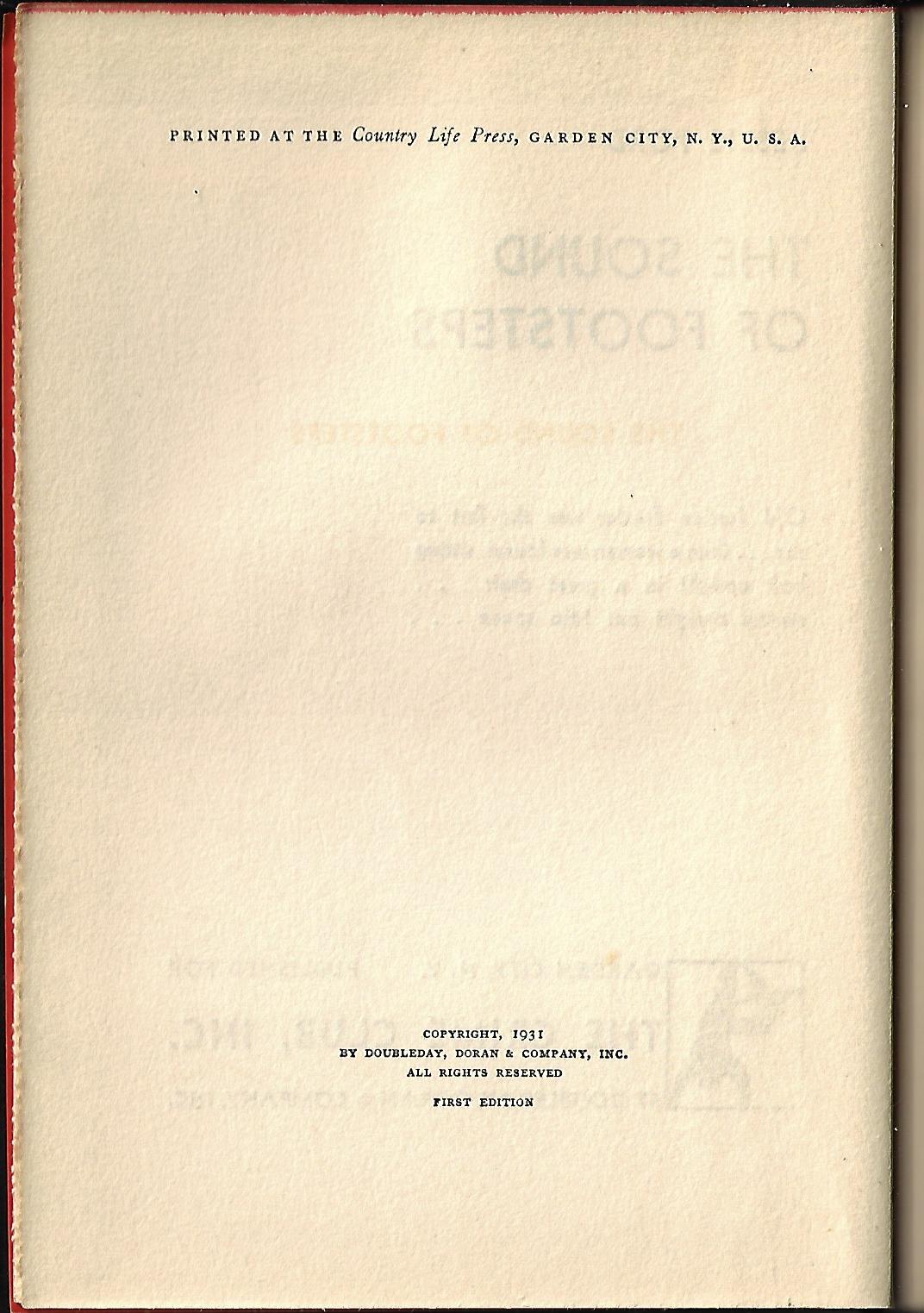 Leslie Ford / The Sound of Footsteps 1st Edition