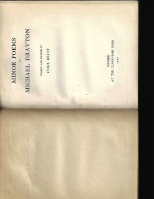 Cyril Ed: Brett / Minor Poems of Michael Drayton