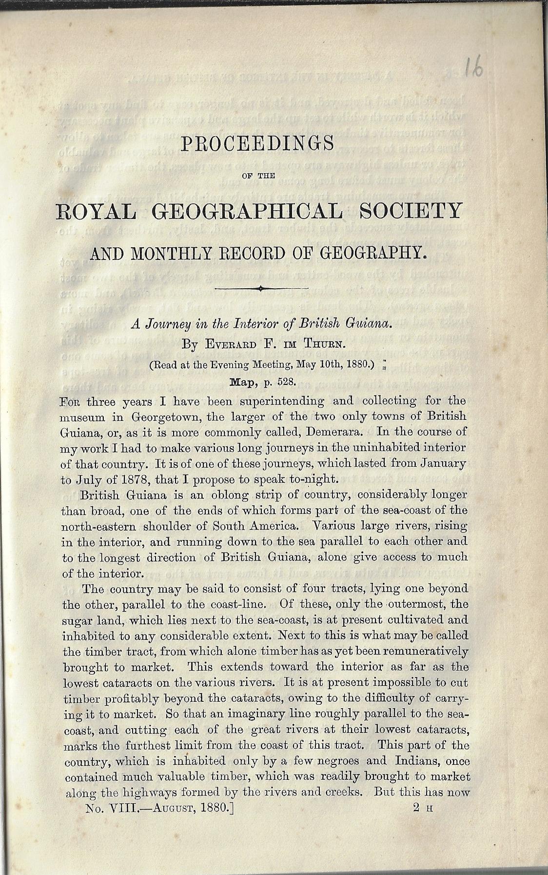 Everard F Thurn / A Journey in the Interior of British Guiana