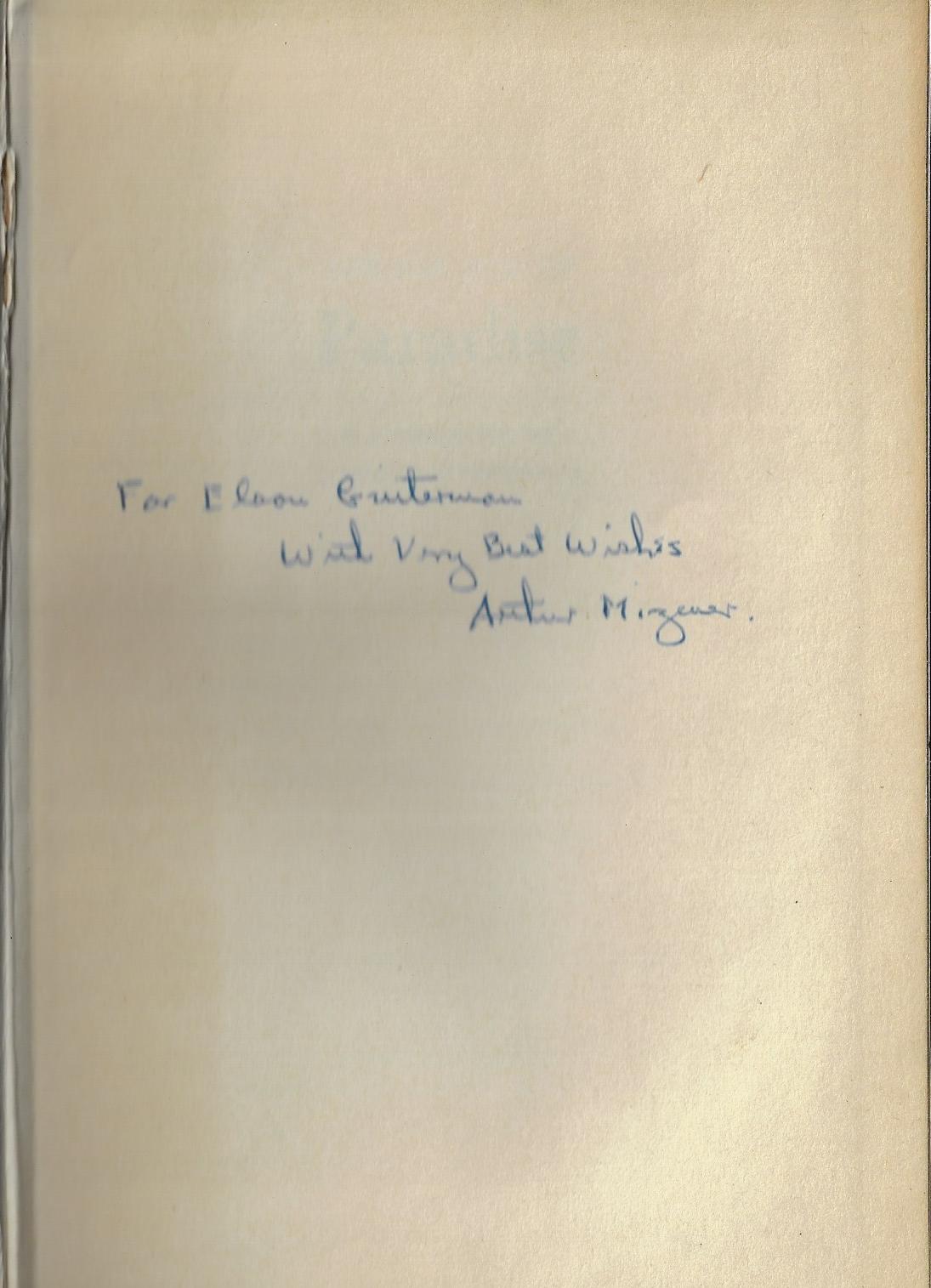 Arthur Mizener / The Far Side of Paradise Signed