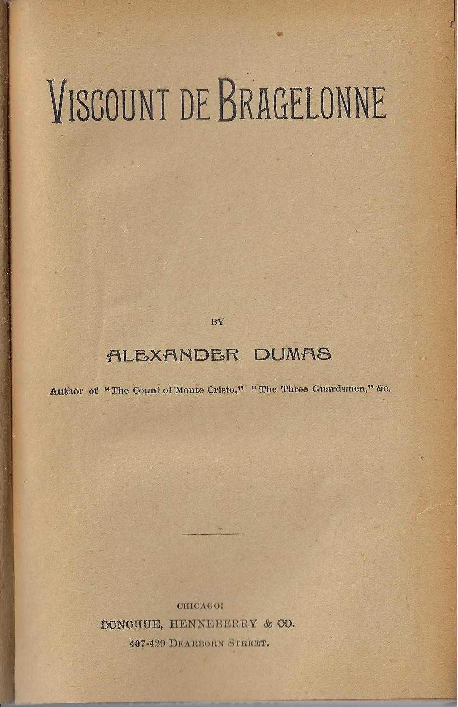 Alexander Dumas / Viscount De Bragelonne