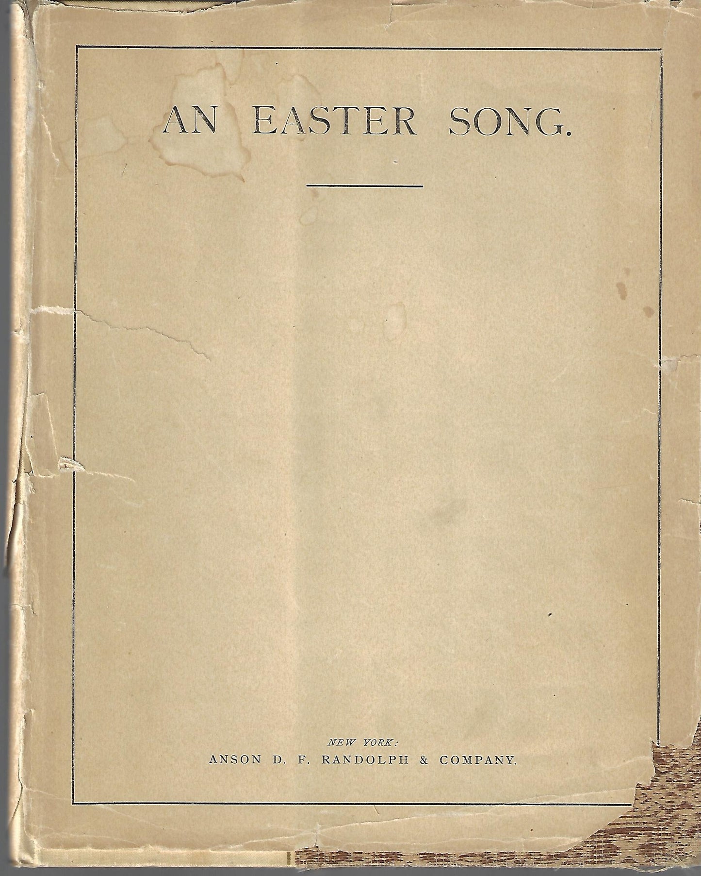 Rt Rev Robert Hall Baynes / Easter Song a Poem