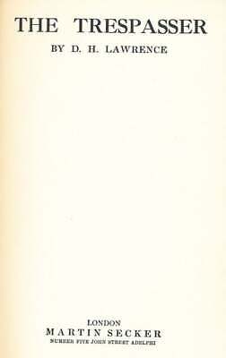 D H Lawrence / The Trespasser